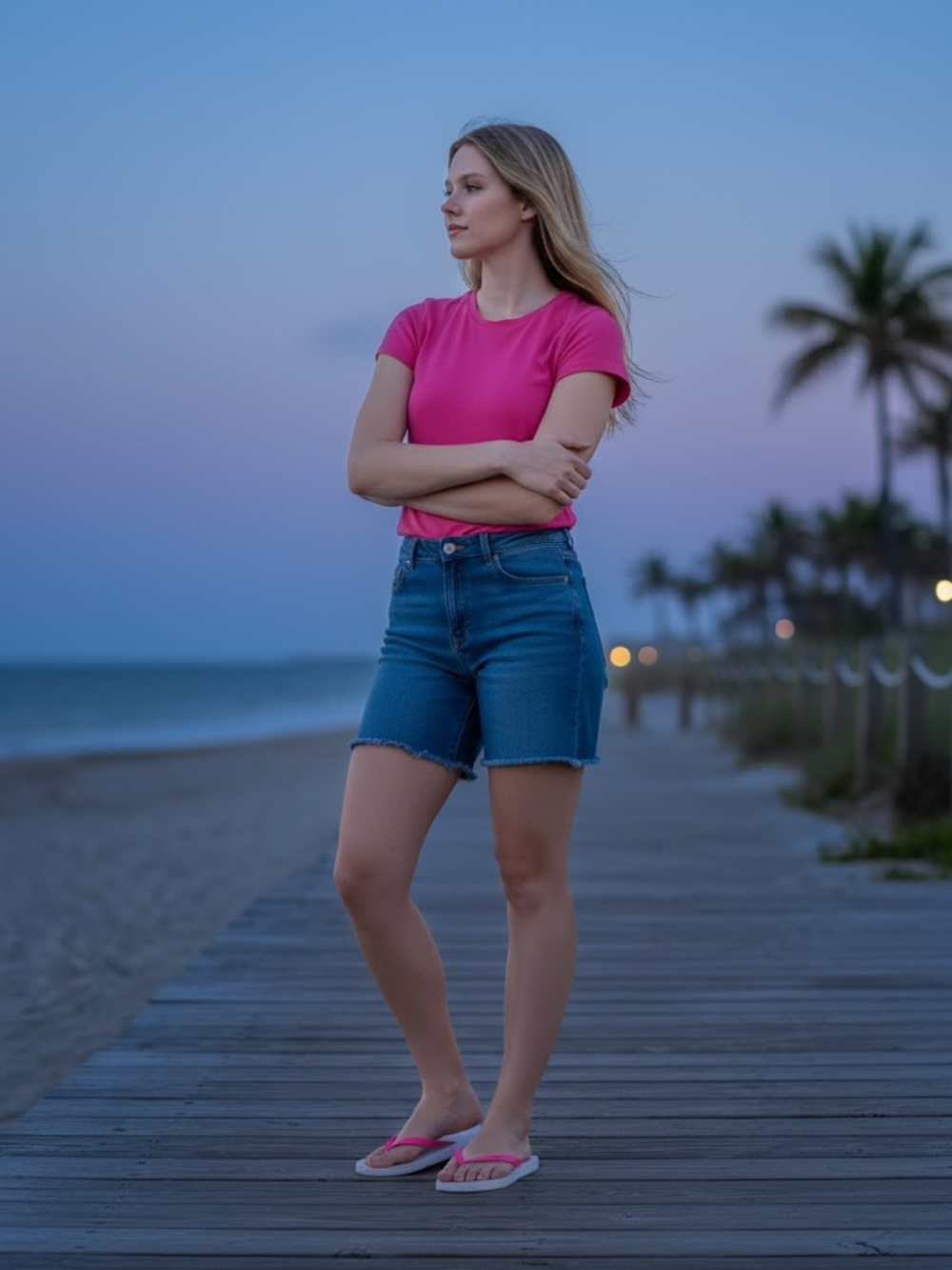 Nine West Women's Bermuda Mid-Rise Denim Shorts in Blue